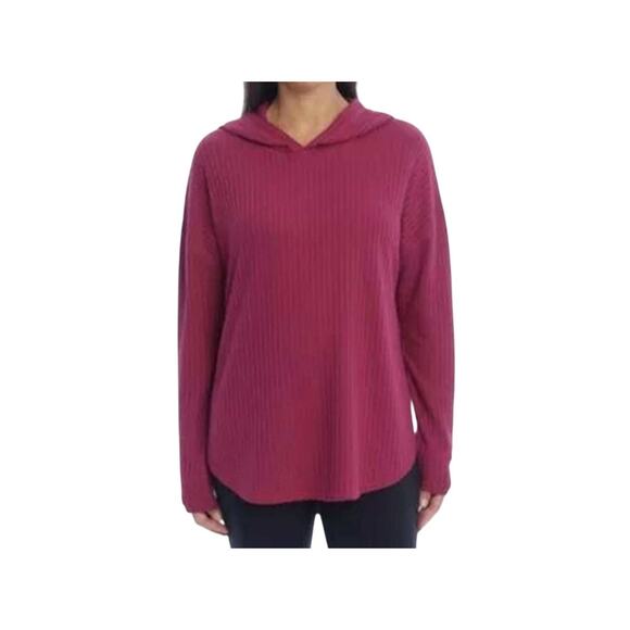 Chaser Womens Purple Drop Shoulders Waffle Hoodie Size Medium - Picture 8 of 8